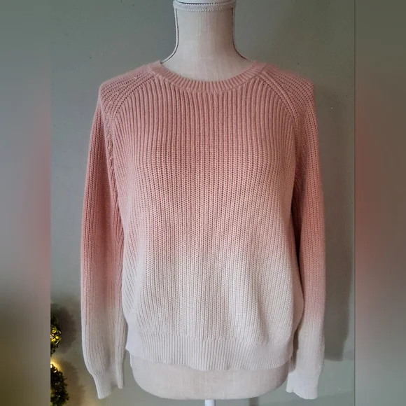Lucky Brand - Ladies Ombre Dip Dye 100% Cotton Sweater - Buttoned Back M - Picture 6 of 11